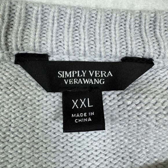 Simply Vera Wang XXL Ombre Knit Pullover Sweater Light Grey to Purple Cozy Relax - Picture 4 of 12